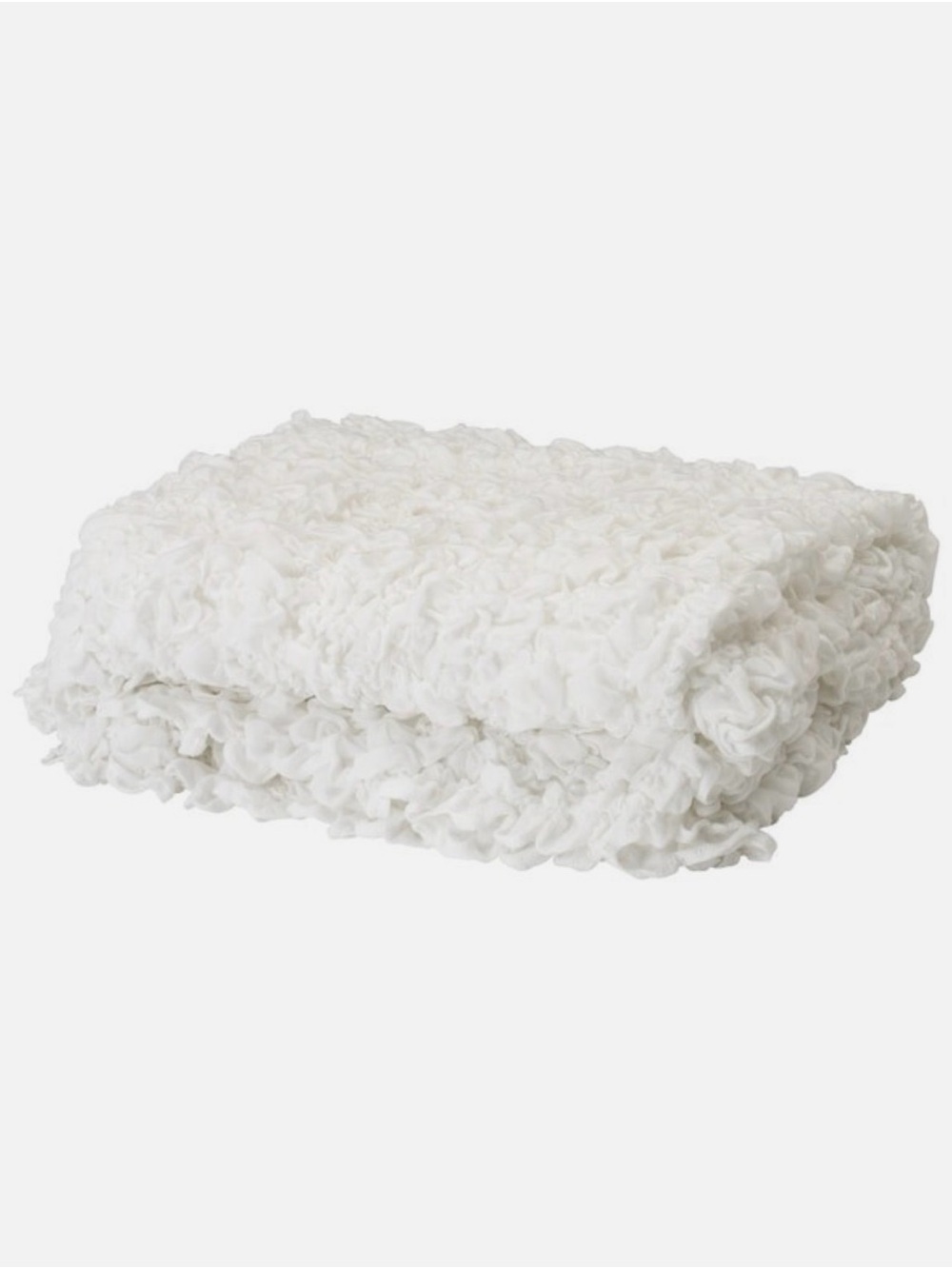 IKEA OFELIA White Ruffle Texture Throw Blanket
